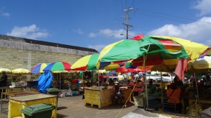 Colourful Roseau market, Dominica.