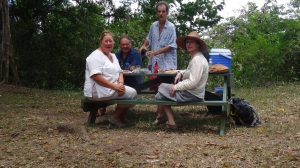 Picnic-ing with cousin Ray and wife Marilyn, Antigua.